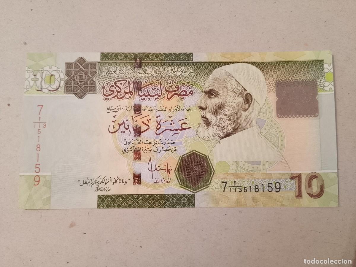 Billetes extranjeros: Billete Libia, 10 dinar, UNC