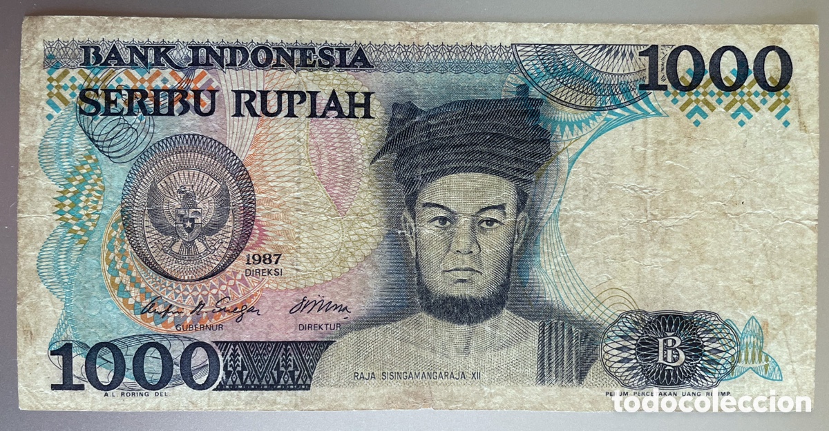 Billetes extranjeros: Indonesia. 1000 rupias. 1987
