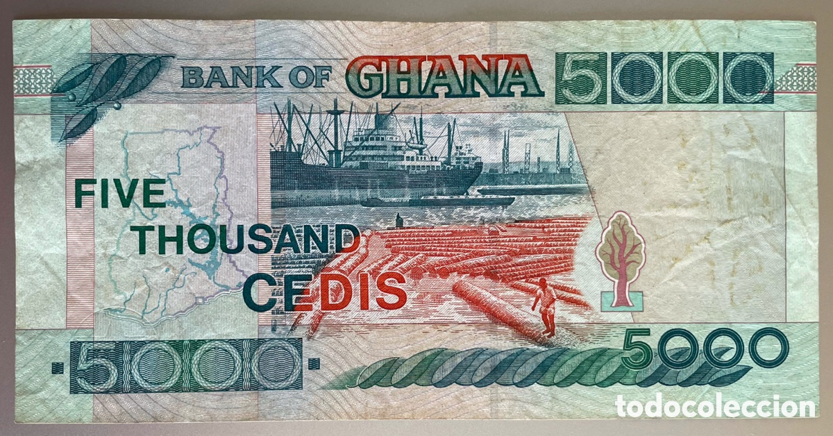 Billetes extranjeros: Ghana. 5000 Cedis. 1999 - Foto 2