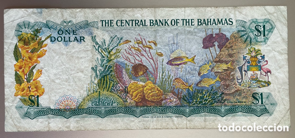 Billetes extranjeros: Bahamas. 1 d&oacute;lar. 1974 - Foto 1