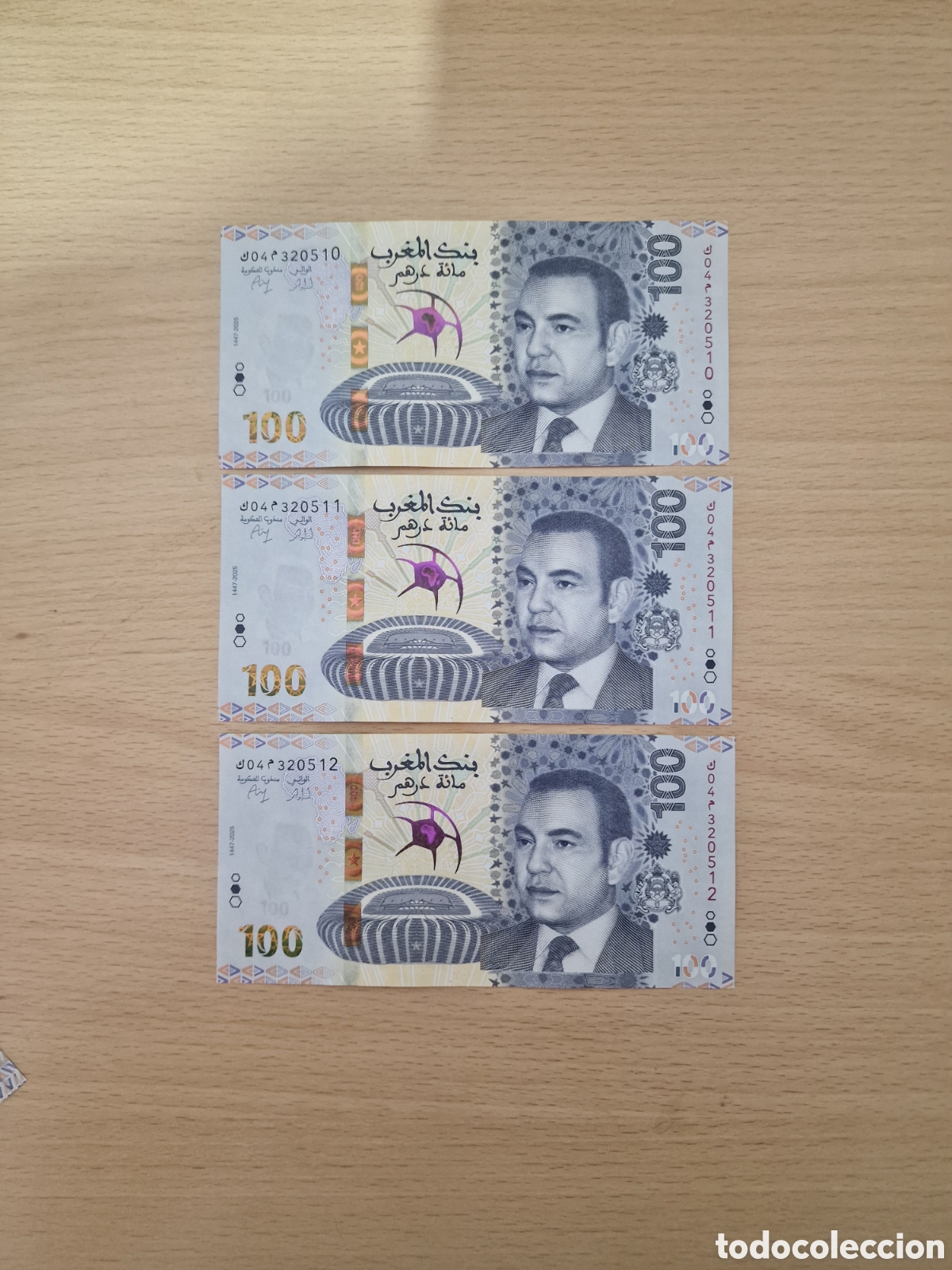 Billetes extranjeros: 3 billetes marruecos 2025 conmemorativos