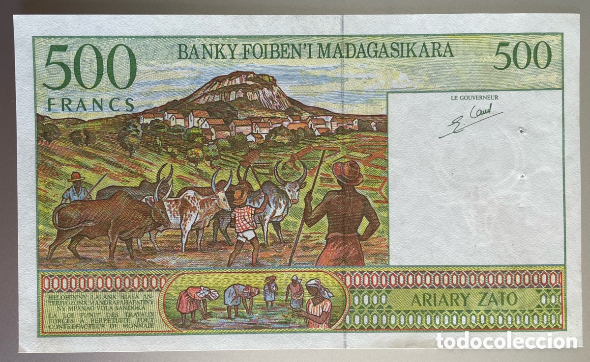 Billetes extranjeros: Madagascar. 500 francos