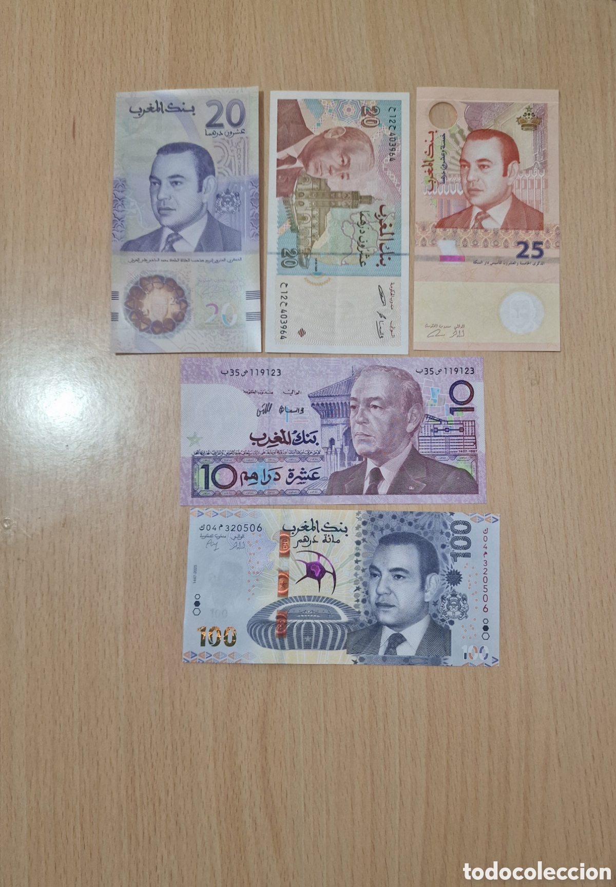 Billetes extranjeros: Lote billetes de marruecos