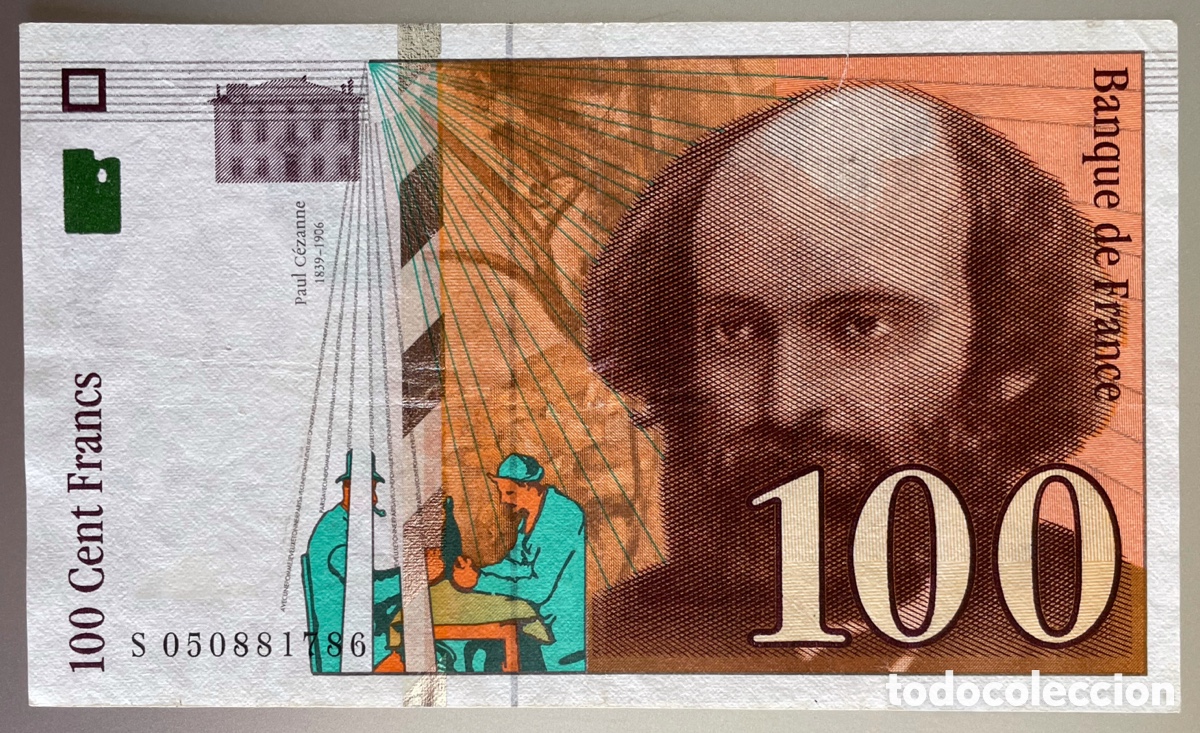 Billetes extranjeros: Francia. 100 Francos 1998. Cezanne - Foto 2