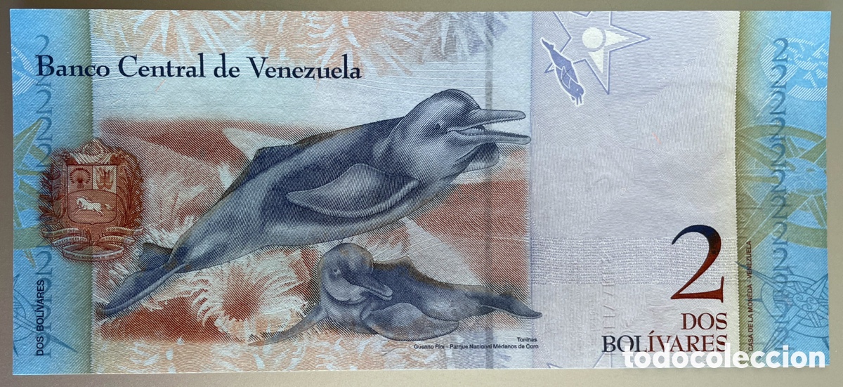 Billetes extranjeros: Venezuela. 2 bol&iacute;vares 2012