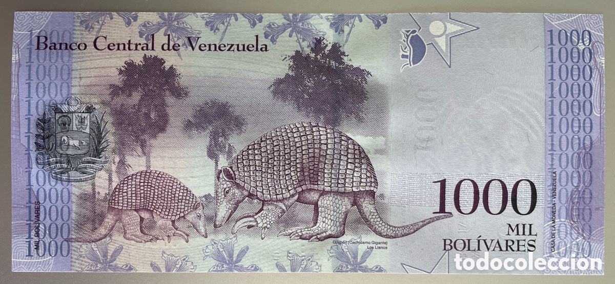 Billetes extranjeros: Venezuela. 1000 bol&iacute;vares. 2017