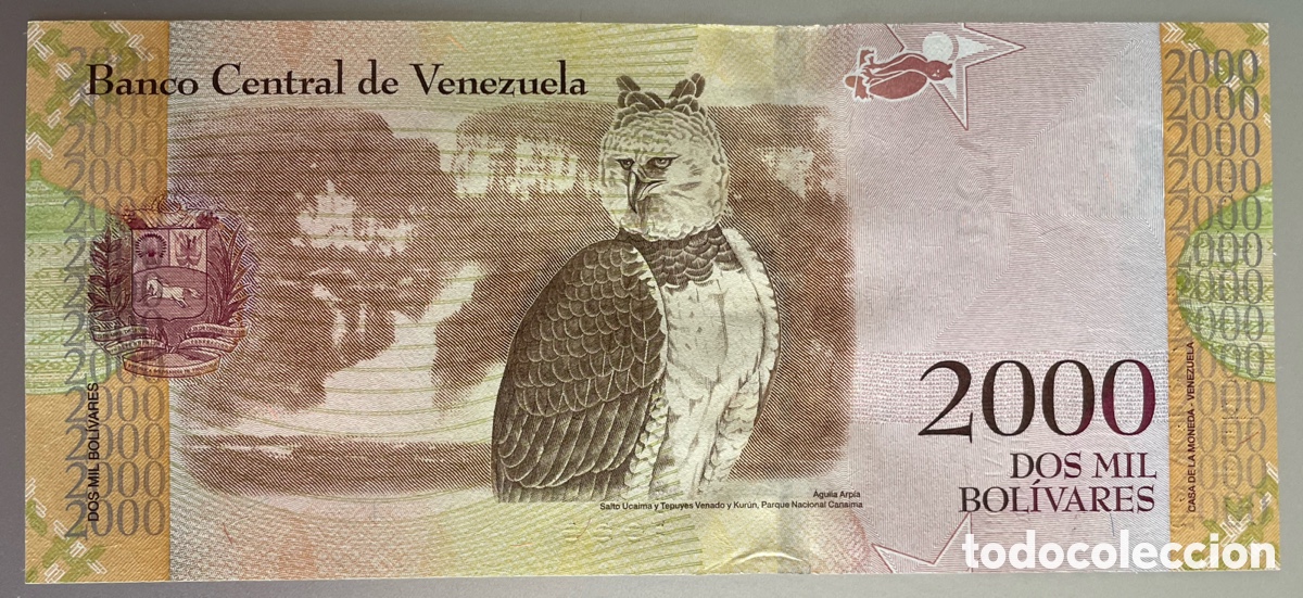 Billetes extranjeros: Venezuela. 2000 bol&iacute;vares 2016