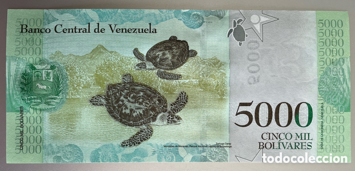 Billetes extranjeros: Venezuela. 5000 bol&iacute;vares. 2017