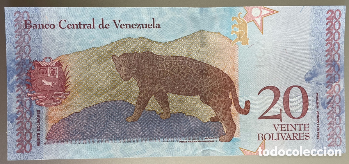 Billetes extranjeros: Venezuela. 20 bol&iacute;vares 2018