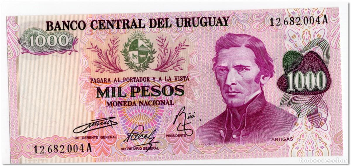 Billetes extranjeros: URUGUAY,1000 PESOS,1974,P.52,UNC
