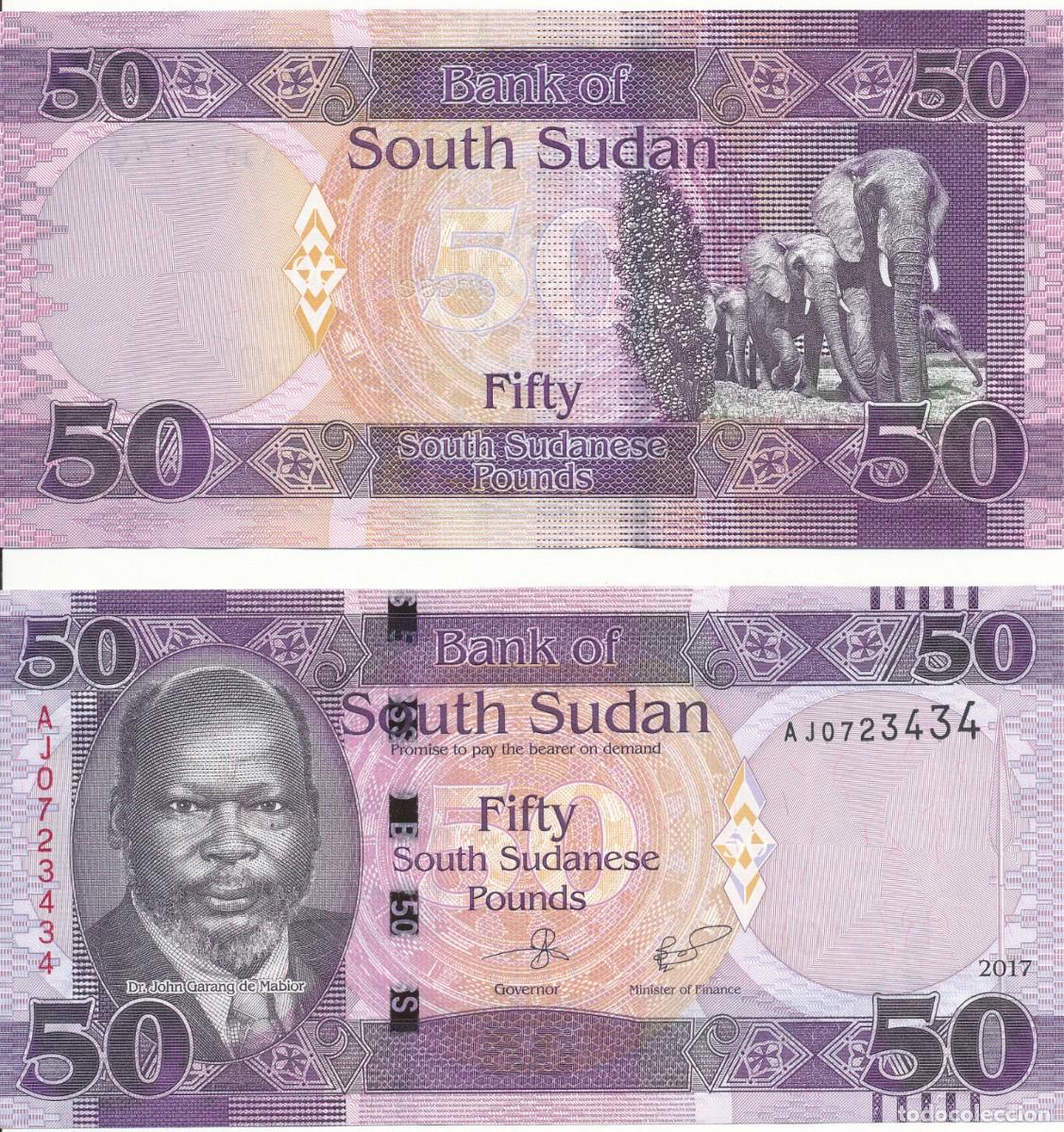 Billetes extranjeros: Sudan del Sur 50 Libras 2017 n/s AP5099189 Sin Circular