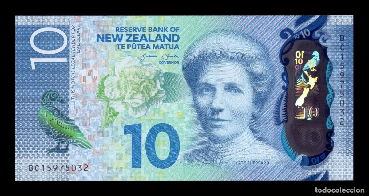 Billetes extranjeros: Nueva Zelanda 10 D&oacute;lares Kate Sheppard 2015 Pick 192 Pol&iacute;mero Sc Unc