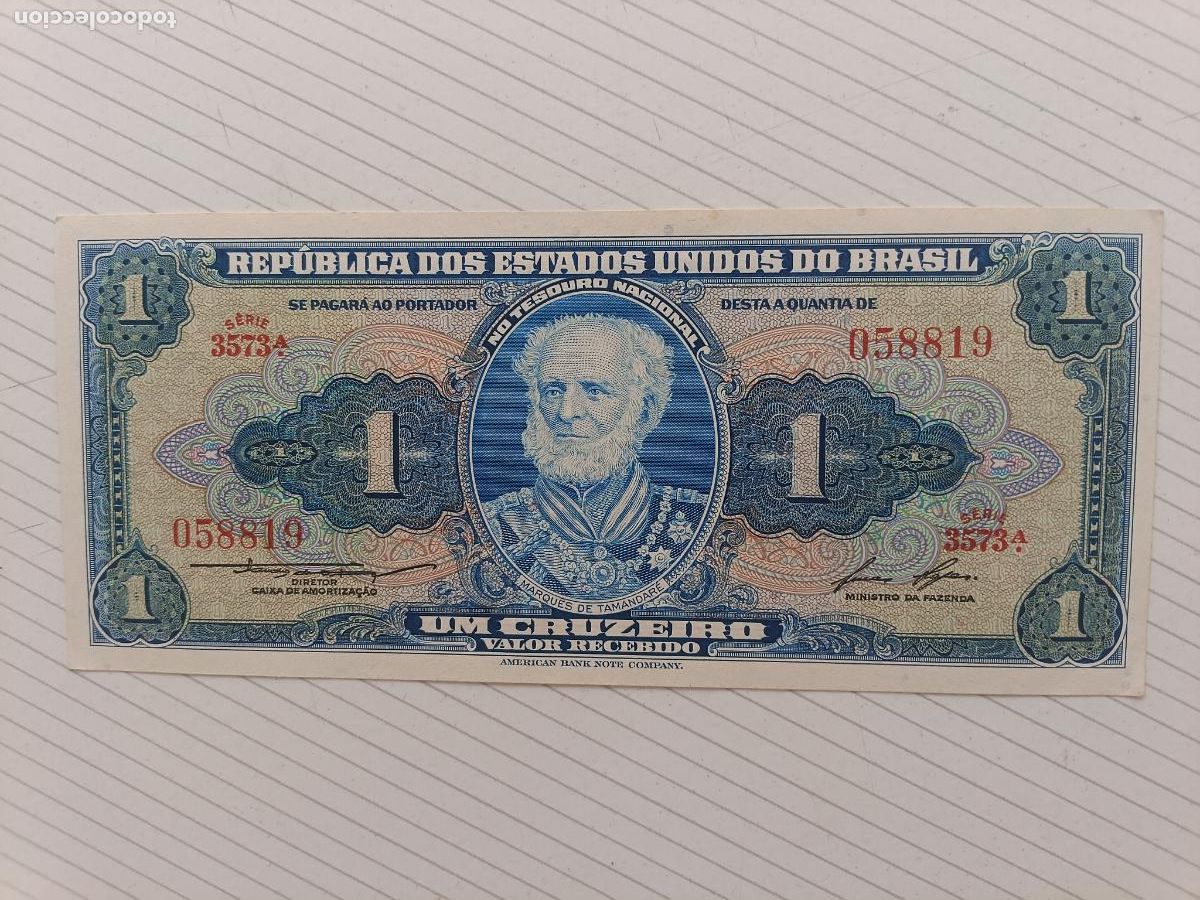 Billetes extranjeros: 1 CRUZEIRO 1954-1958 BRASIL SC UNC