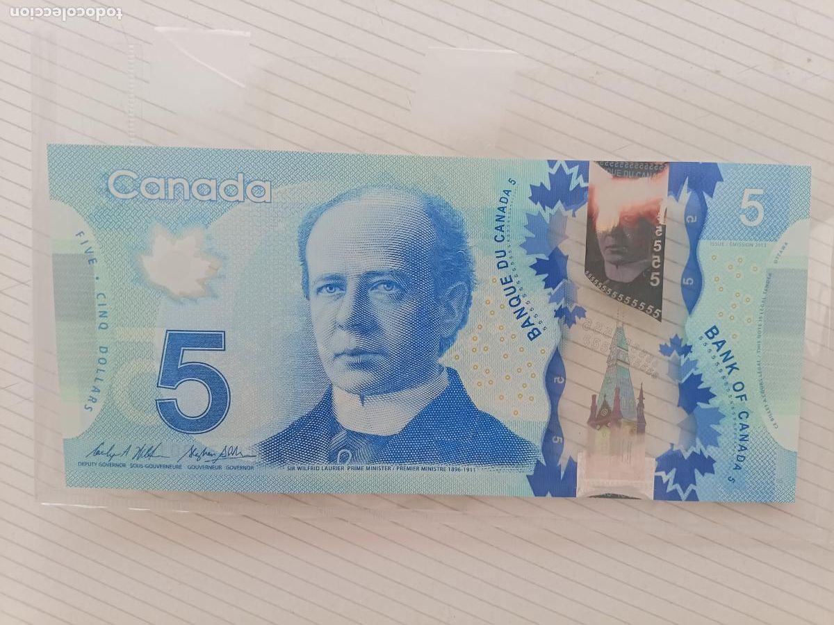 Billetes extranjeros: Canad&aacute; 5 D&oacute;lares Sir Wilfrid Laurier 2013 (2024) SC UNC
