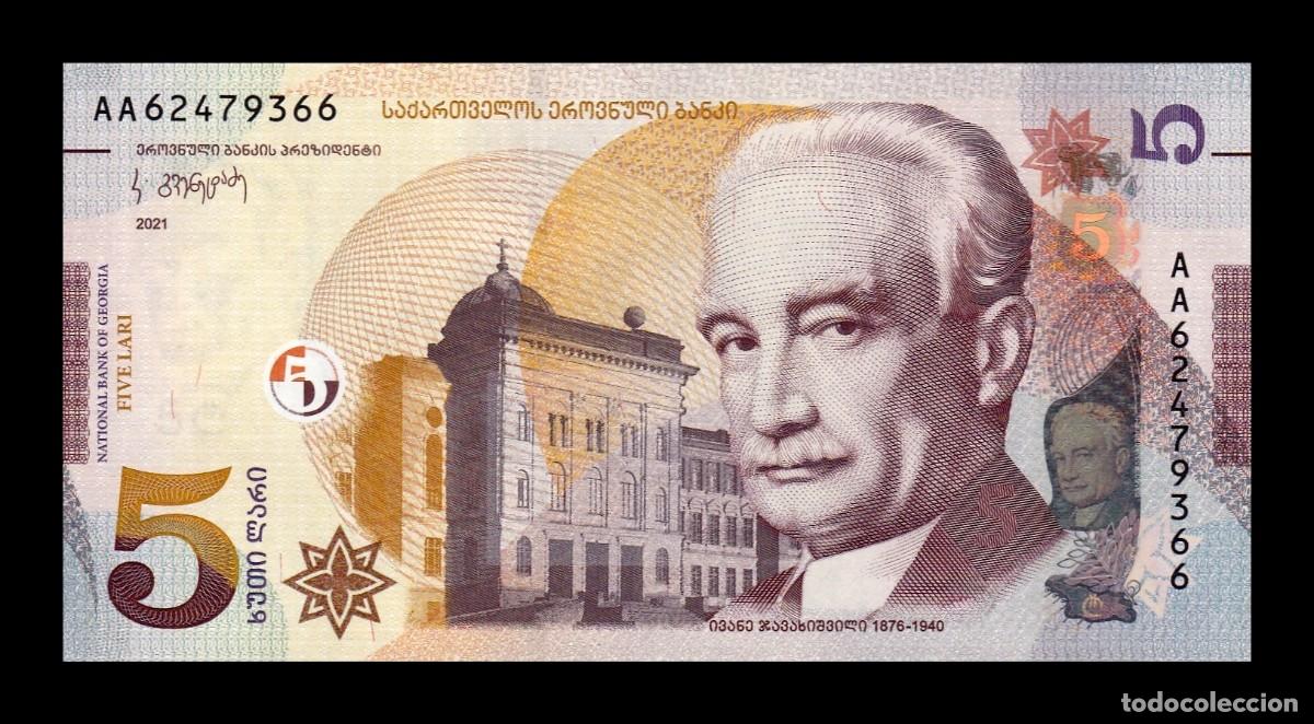 Billetes extranjeros: Georgia 5 Lari Ivane Javakishvili 2021 Pick 76b Sc Unc