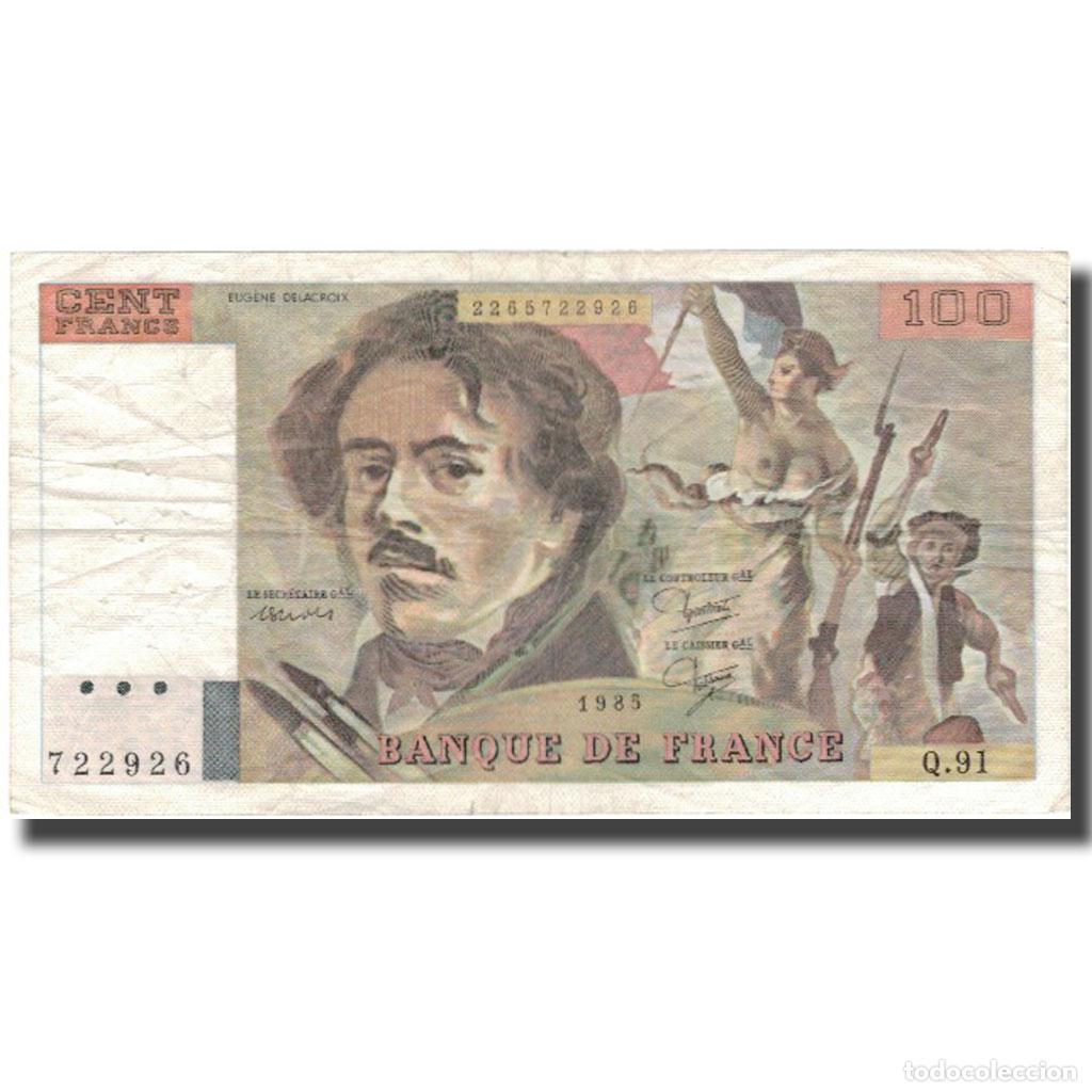 Billetes extranjeros: [#806171] Francia, 100 Francs, Delacroix, 1985, BC+, Fayette:69.9, KM:154b