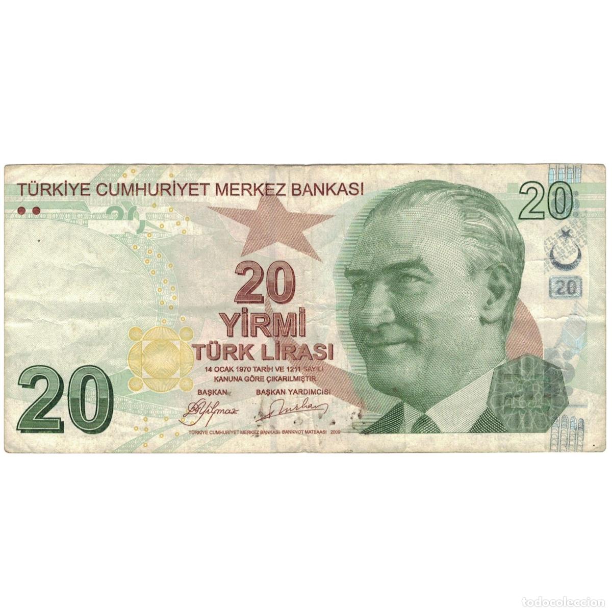 Billetes extranjeros: [#809626] Billete, 20 Lira, Undated (2009), Turqu&iacute;a, KM:224, BC