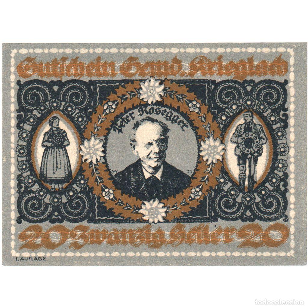 Billetes extranjeros: [#289134] Austria, Krieglach, 20 Heller, 1920-10-31, SC