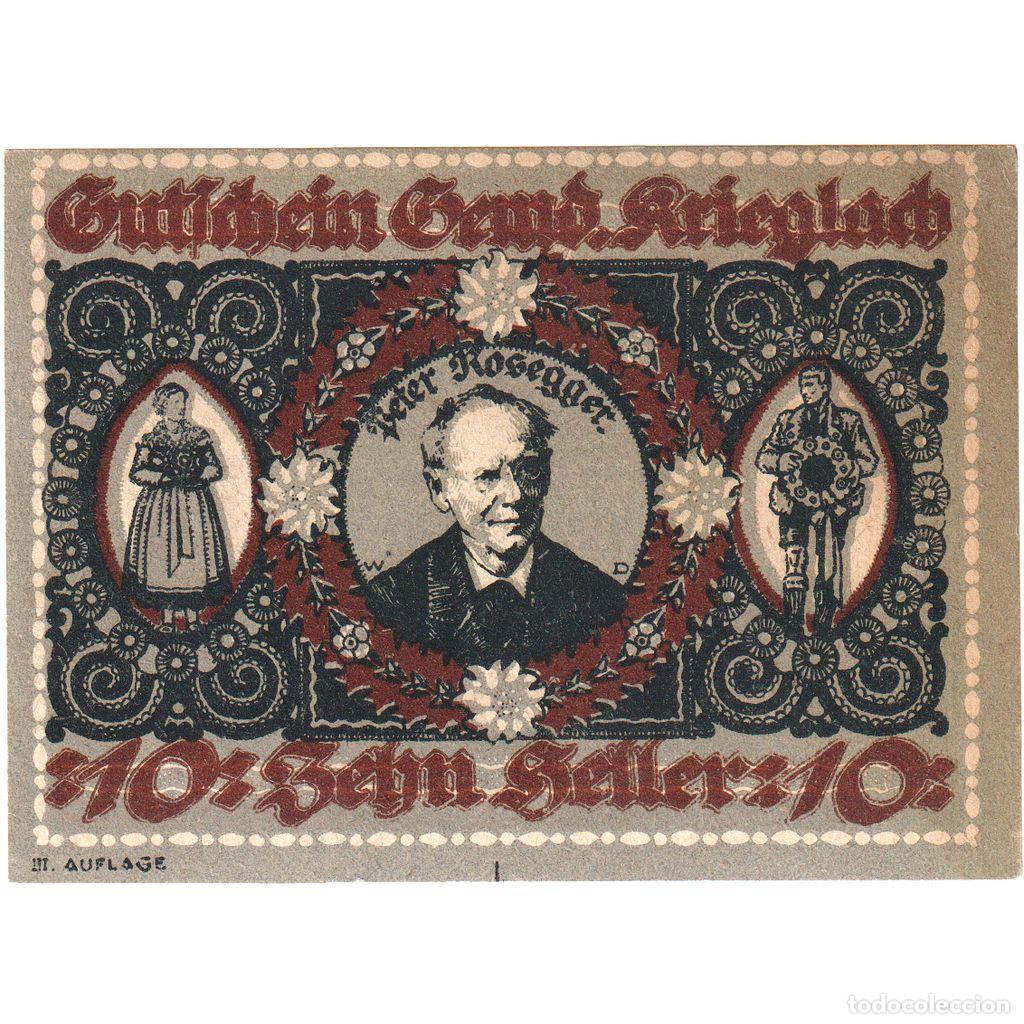 Billetes extranjeros: [#289132] Austria, Krieglach, 10 Heller, 1920-10-31, SC