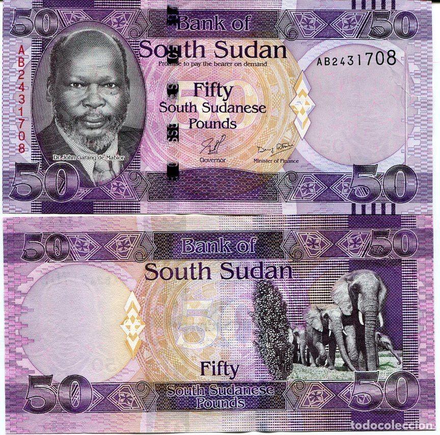Billetes extranjeros: Sudan del Sur 50 Libras 2011 n/s AB7883848 Sin Circular