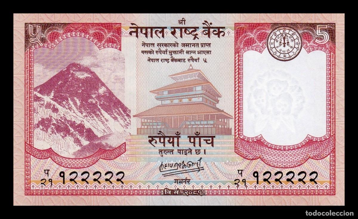 Billetes extranjeros: Nepal 5 Rupias Everest 2024 Pick 76c Sc Unc
