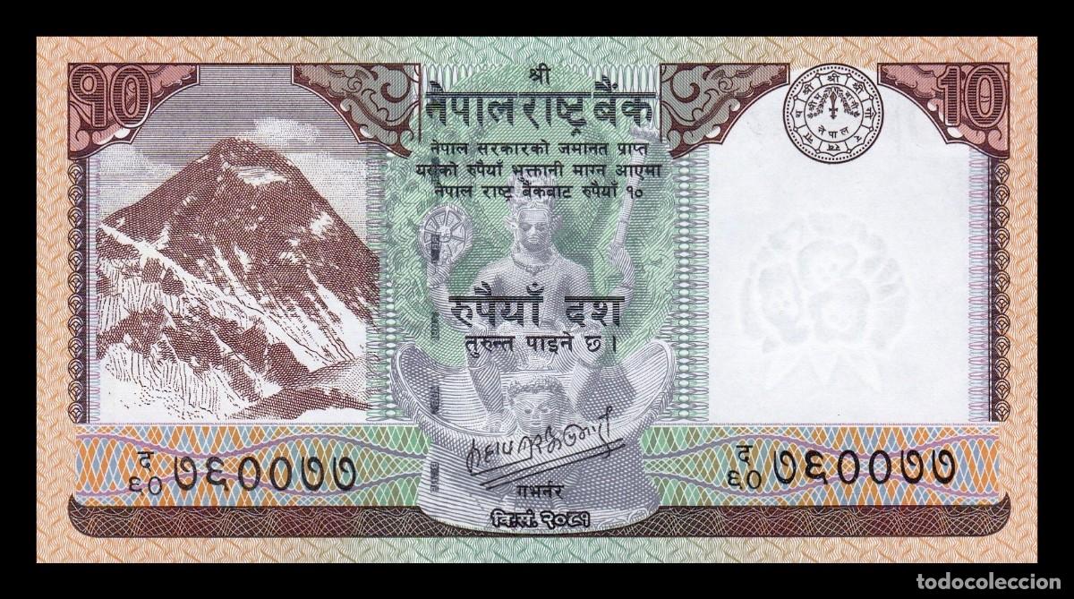 Billetes extranjeros: Nepal 10 Rupias Everest 2024 Pick 77c Sc Unc