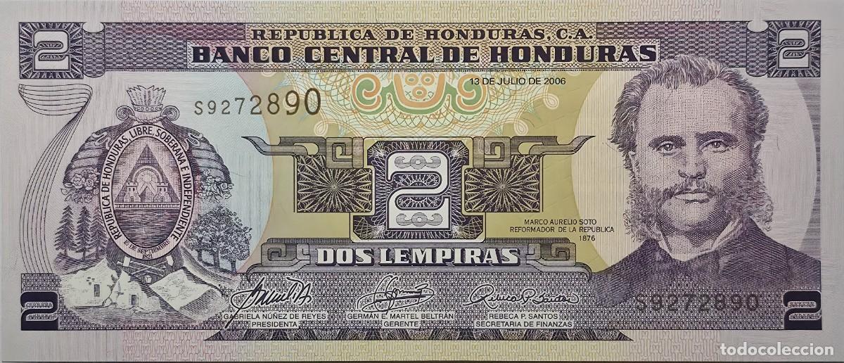 Billetes extranjeros: BILLETE HONDURAS, 2 LEMPIRAS 2006 SIN CIRCULAR