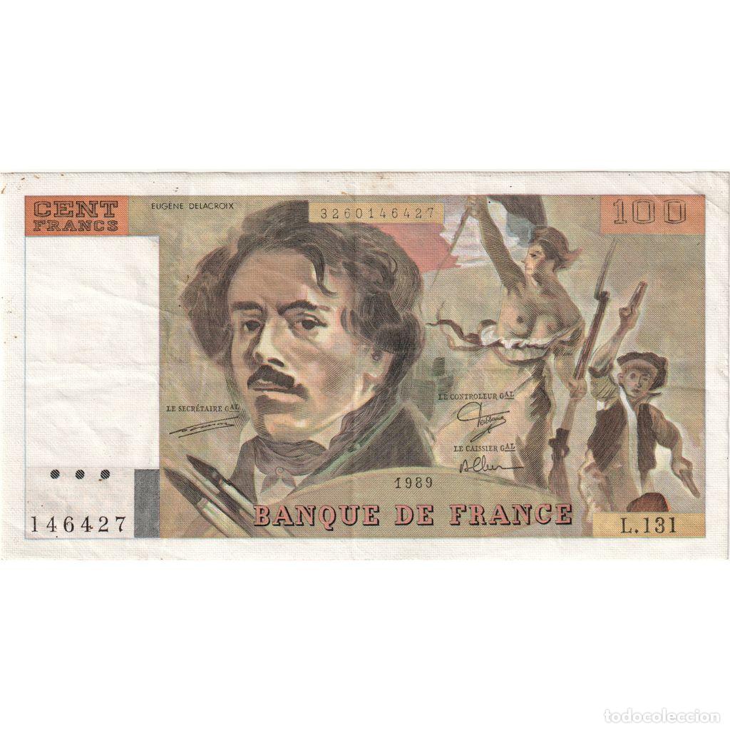 Billetes extranjeros: [#1232480] Francia, 100 Francs, Delacroix, L.131, BC+