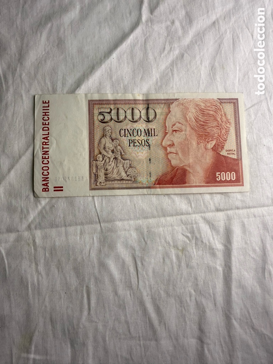 Billetes extranjeros: Billete Chile 5.000 Pesos 2008 &ndash; Gabriela Mistral &ndash; Serie II