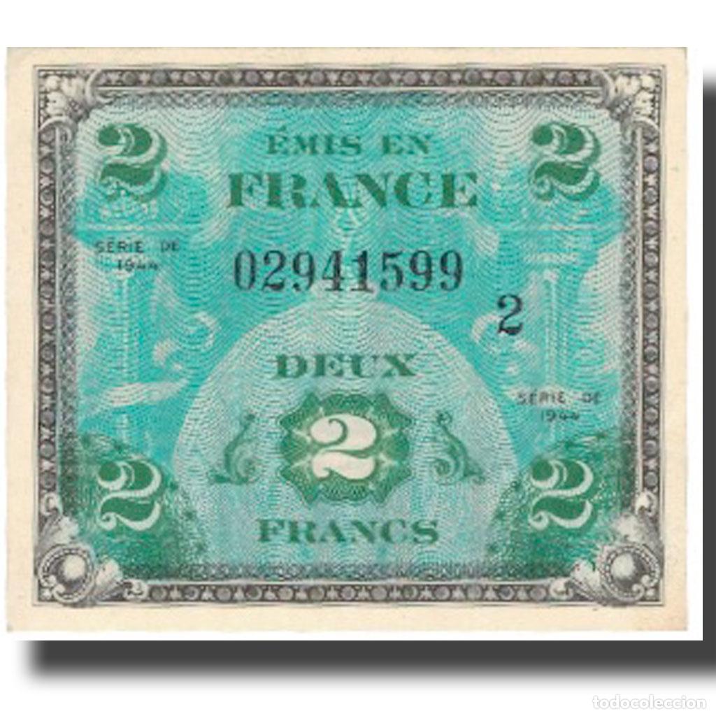 Billetes extranjeros: [#578399] Francia, 2 Francs, Flag/France, 1944, 1944, EBC, Fayette:VF16.2, KM:114b