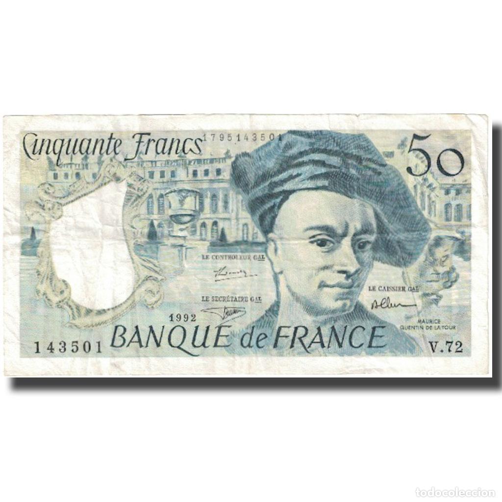 Billetes extranjeros: [#626850] Francia, 50 Francs, Quentin de La Tour, 1992, MBC, Fayette:67.18, KM:152f