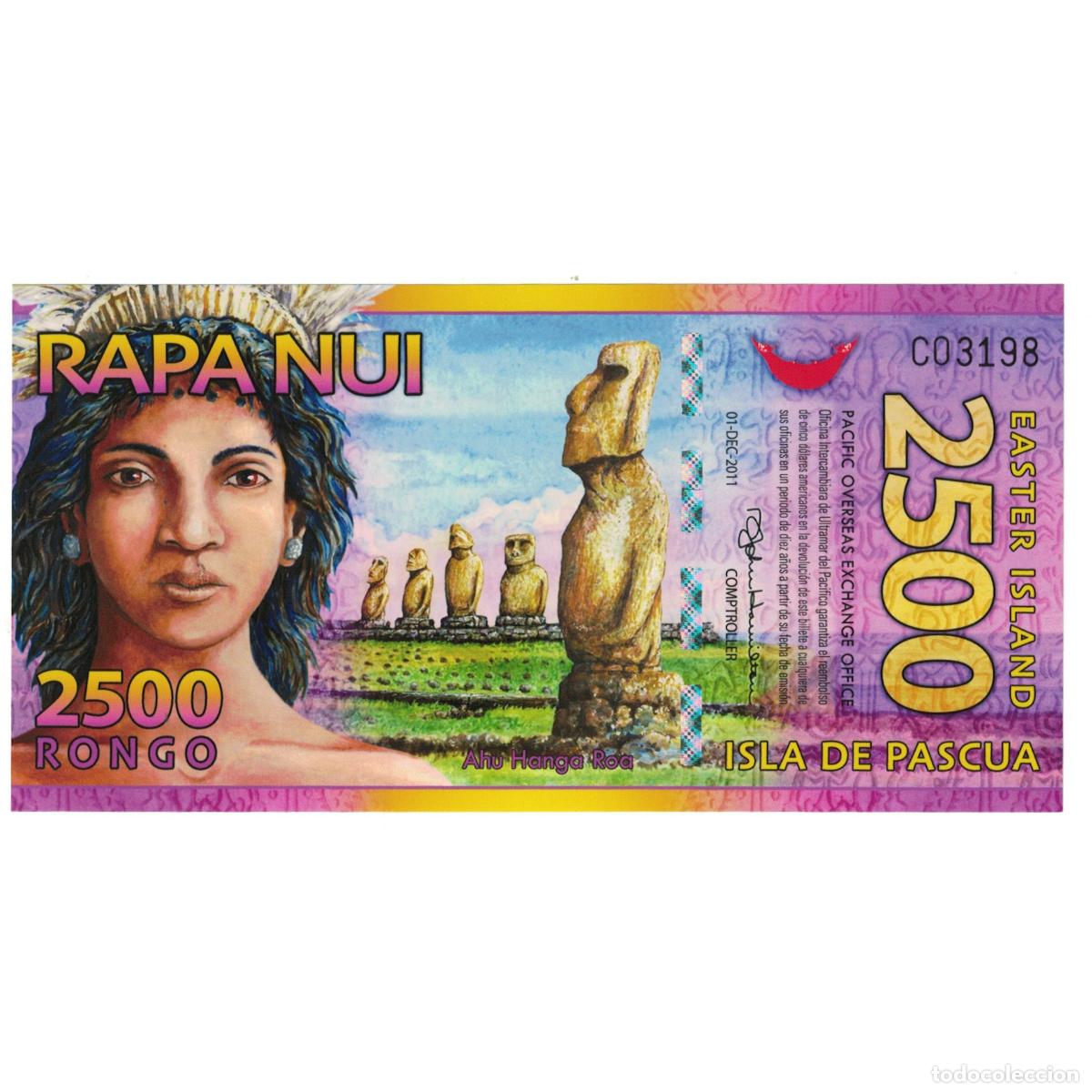 Billetes extranjeros: [#243768] Billete, Tourist Banknote, Chile, 2500 RONGO ISLA DE PASCUA, UNC