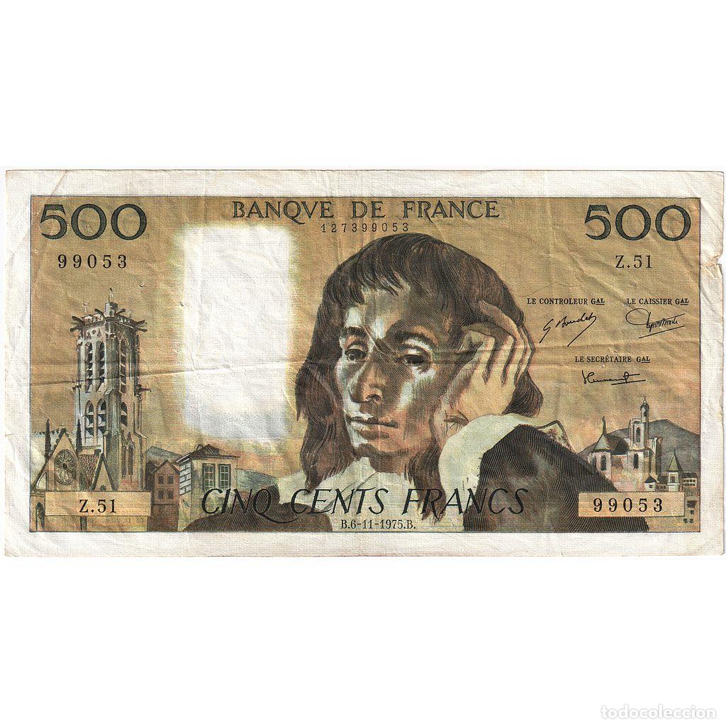Billetes extranjeros: [#635988] Francia, 500 Francs, Pascal, 1975, Z.51, BC+, Fayette:71.13, KM:156c
