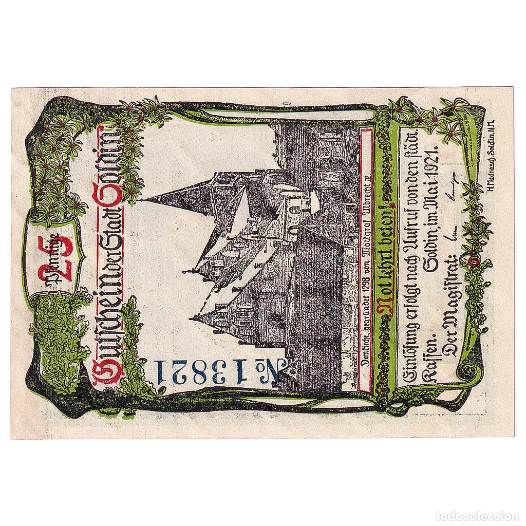Billetes extranjeros: [#287149] Billete, Alemania, Soldin, 25 Pfennig, Eglise, 1921, SC, Mehl:1235.2