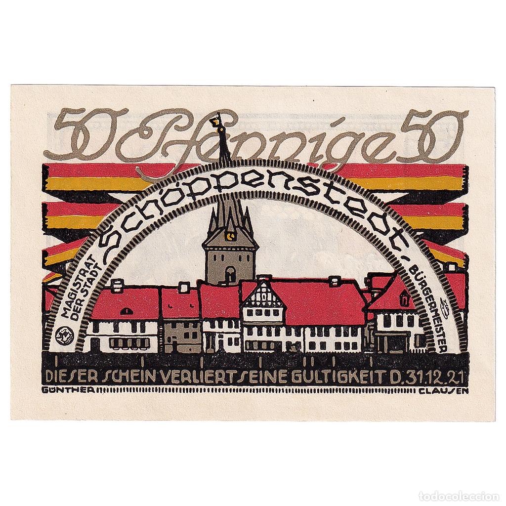 Billetes extranjeros: [#287239] Billete, Alemania, Schoppenstedt, 50 Pfennig, personnage, 1921 SC Mehl:1199.1a