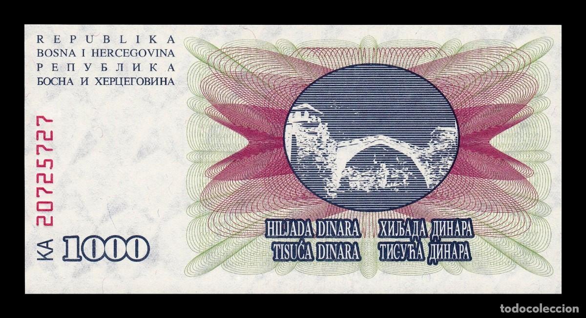 Billetes extranjeros: Bosnia Herzegovina 1000 Dinara 1992 Pick 15 Sc Unc