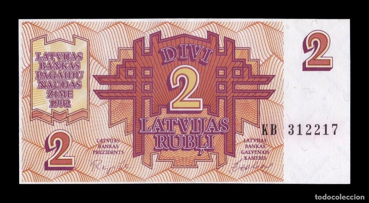 Billetes extranjeros: Letonia 2 Rublos 1992 Pick 36 Sc Unc