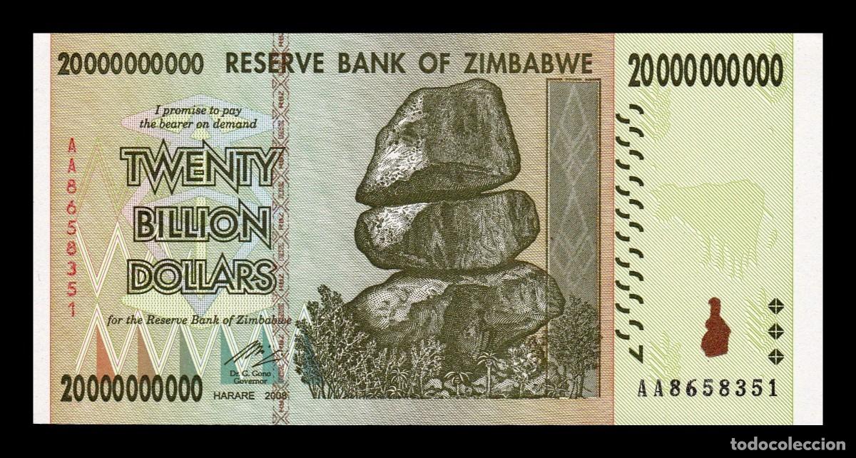 Billetes extranjeros: Zimbabwe 20000000000 20 Billones de D&oacute;lares 2008 Pick 86 Sc Unc