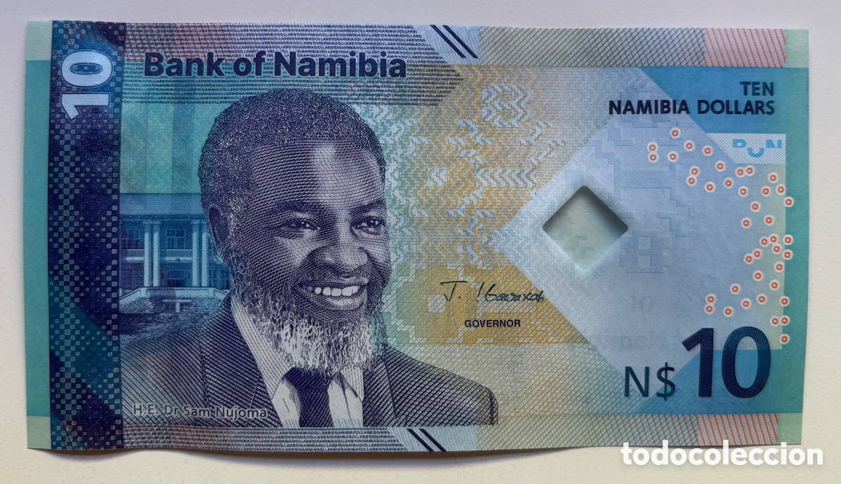 Billetes extranjeros: Billete NAMIBIA 10 D&oacute;lares 2025 SC