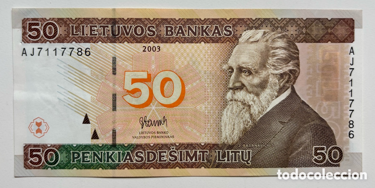 Billetes extranjeros: Billete LITUANIA 50 Litu 2003