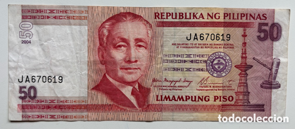Billetes extranjeros: Billete FILIPINAS 50 Piso 2004