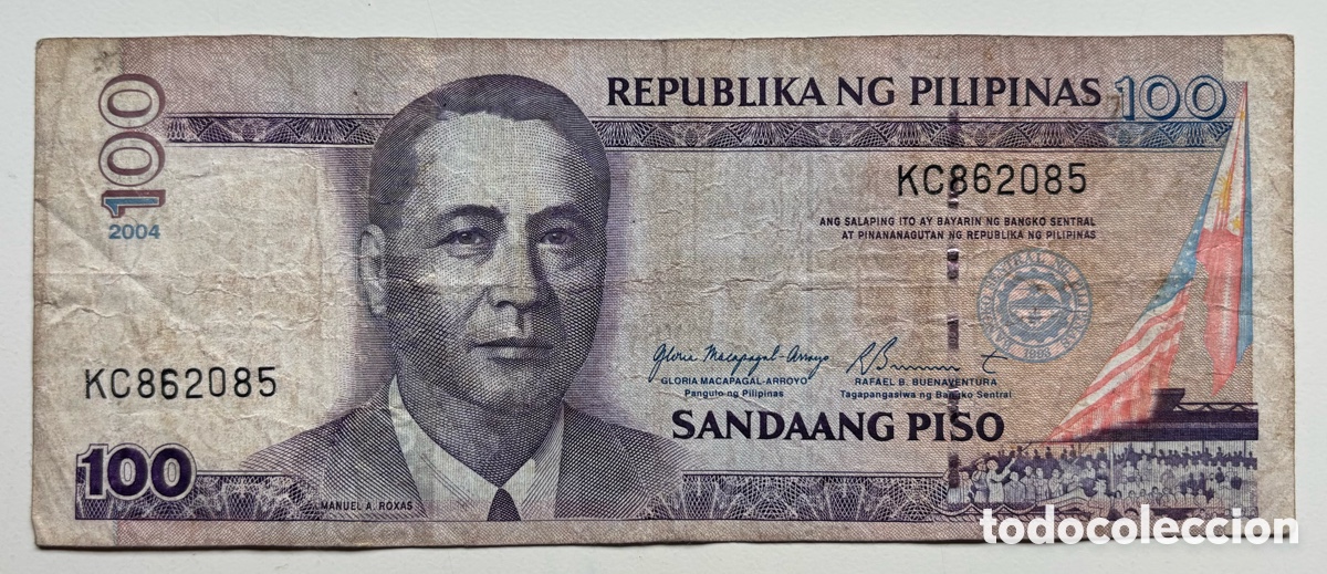 Billetes extranjeros: Billete FILIPINAS 100 Piso 2004 - Foto 1
