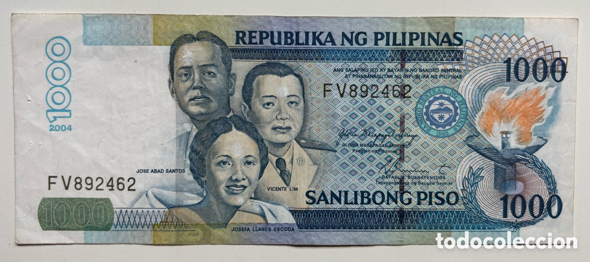 Billetes extranjeros: Billete FILIPINAS 1000 Piso 2004