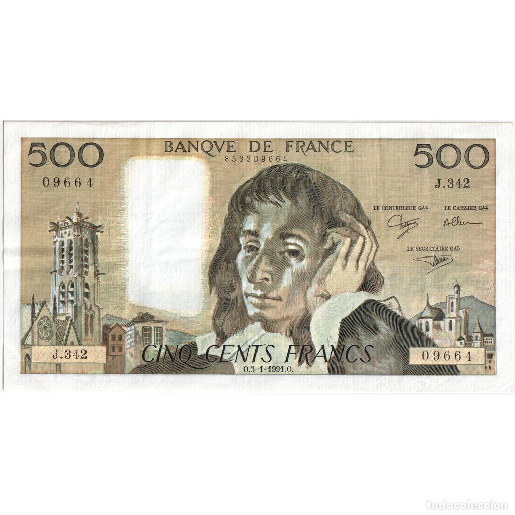 Billetes extranjeros: [#1242714] Francia, 500 Francs, Pascal, 1991-01-03, J.342, MBC