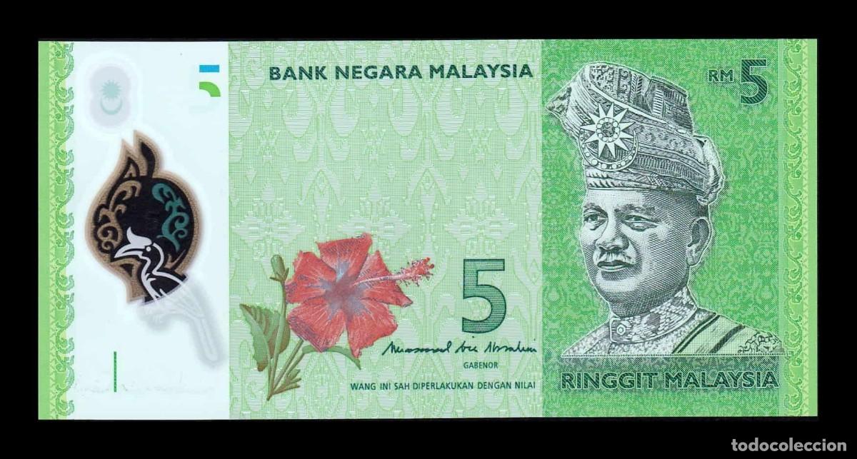 Billetes extranjeros: Malasia 5 Ringgit Tuanku Abdul Rahman 2012 (2017) Pick 52b Pol&iacute;mero Sc Unc