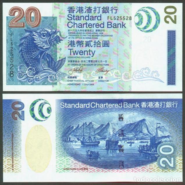 Billetes extranjeros: HONG KONG. Standard Chartered Bank. 20 $ 2003. S/C. Pick 291.