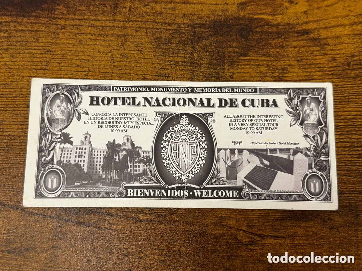 Billetes extranjeros: Billete de Bienvenida del Hotel Nacional De Cuba. Circulado. Usualmente paga el coctel de bienvenida