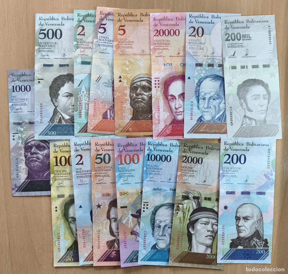 Billetes extranjeros: Lote 15 Billetes Venezuela UNC &rdquo;Bolivar Fuerte&rdquo; y &rdquo;Bolivar Sobreano&rdquo;