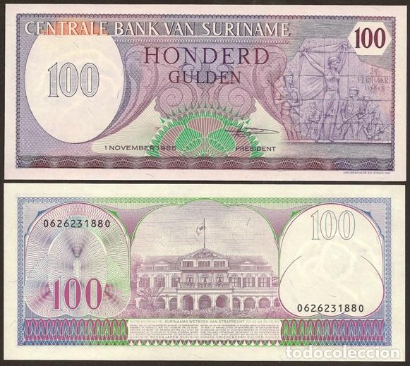 Billetes extranjeros: SURINAME (SURINAM). 100 gulden 1985. Pick 128 b. S/C.