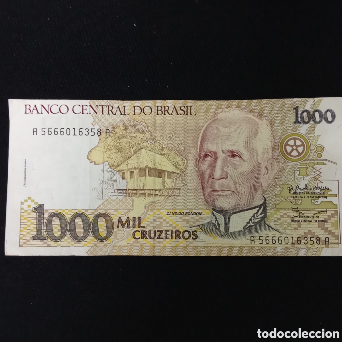 Billetes extranjeros: Billete Brasil 1000 Cruzeiros